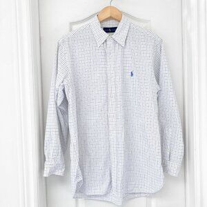 Ralph Lauren - 100% Cotton Oxford White & Blue Dress Shirt - 16 neck 40-41